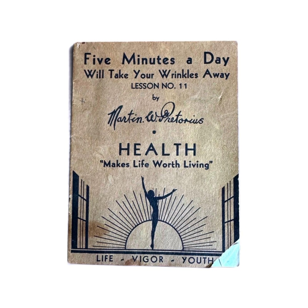 Vintage 1930s Booklet: "Five Minutes a Day" Facial Exercise Martin W. Pretorius